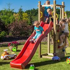 Eine boulderwand im garten bietet kindern die möglichkeit, nach herzenslust zu klettern. Spielplatz Fur Kinder Mit Rutsche Mit Kletterwand Garten Funny3 8016696610845x