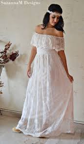 Bohemian Wedding Dress Ivory Cotton Lace Gown Boho 70s Wedding Dress Long Vintage Wedding Gown Handmade Beach Rustic Ivory Gown For Bride Cotton Wedding Dresses 70s Wedding Dress Long Gown For
