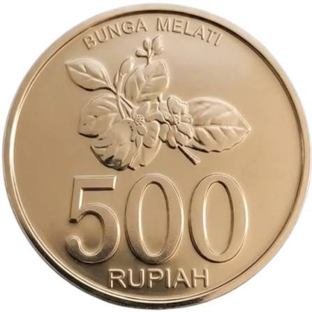 Koin Rp 500 Melati Angka Besar Asli