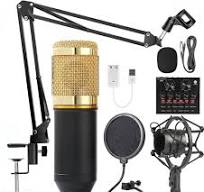 mikrofon BM 800 Mikrofon Karaoke BM800 Studio skraplacz Mikrofon MIC BM-800  dla KTV Radio Braodcasting Singing Recording Computer (Color : Black ...