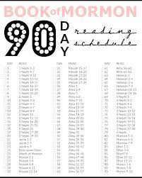 Printable Book Of Mormon 90 Days Reading Chart Miss