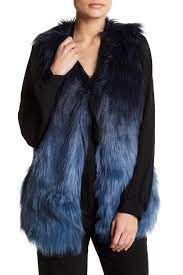 Romeo And Juliet Couture Sleeveless Faux Fur Vest In Navy Denim Blue Blue Lyst