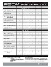 10 Back Biceps P90x P90x Workout Sheets Workout Sheets P90x Workout