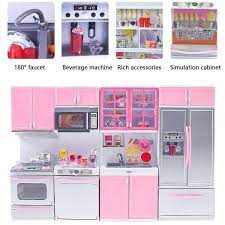 Deluxe Doll Size Kitchen Mini Barbie Sized Dollhouse Furniture Kids Pretend Play Cooking Set Wish In 2021 Barbie Kitchen Set Barbie Kitchen Toy Kitchen Set