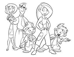 Coloring pages kim possible printable coloring pages line. Kim Possible And Family Coloring Page Disney Lol