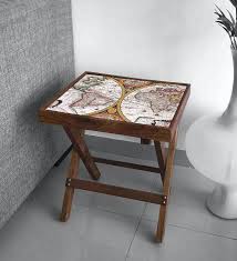 The map is reproduced from a color copper plate of the 17th century map originally published by scolari. Buy Vintage Map Print Folding End Table In Teak Wood Finish By Nutcase Online Contemporary End Tables Tables Furniture Pepperfry Product