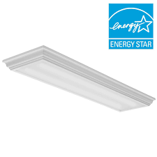 Fluorescent ceiling lights are found in an increasing number of homes due to their energy efficiency and long life. Lithonia Lighting Cambridge 4 Ft 35 Watt White Integrated Led Flushmount Fmfl 30840 Caml Wh The Home Depot Lighting Makeover Lithonia Lighting Lithonia