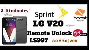 Saludos amigos aqui les dejo el unlock al v20 de sprint despues de tanto vatallar consegui q no se quedara sin señal , Remote Unlock Ls997 Android 8 0 20a Service 2 Minutes Service Youtube