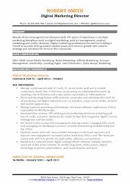 Particular sales techniques and skills will be referenced, alongside any. Director Of Digital Marketing Resume Samples Qwikresume