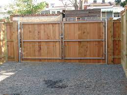 6 Foot Wood Solid Board Double Gate On Metal Frame Fence Gate Design Chain Link Fence Gate Backyard Fences