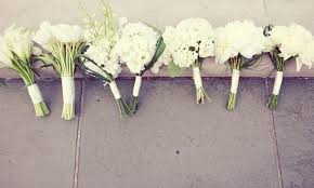 White wedding flowers will never go out of style and are a timeless, romantic choice for the traditional bride. All White Wedding Flowers Spring Bridal Bridesmaids Bouquets