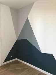 Geometric Shape When Painting In Blue Tones Geometric Painting Shape Tones Bedroom Wall Paint Bedroom Art Diy Bedroom Wall Designs