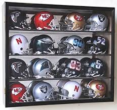 Amazon Com 16 Riddell Mini Helmet Display Case Cabinet Wall Rack W Uv Protection Mirror Back Cherry Sports Related Display Cases Sports Outdoors