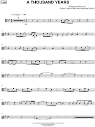Christina Perri A Thousand Years Viola Sheet Music In Bb Major Transposable Download Print Viola Sheet Music Cello Sheet Music Flute Sheet Music