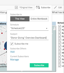 Subscribe Others To Your Views And Workbooks In Tableau 10 I don't have direct control over the server side of things.