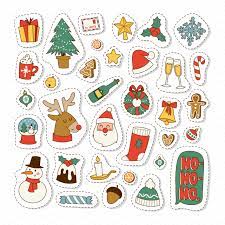 christmas icons vector symbols cute stickers xmas sticker christmas stickers