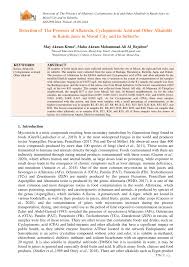 PDF) Detection of The Presence of Aflatoxin, Cyclopiazonic Acid and Other  Alkaloids in Raisin Juice in Mosul City and its Suburbs