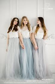 Grey Blue Palette Bridesmaids Belle Lace Dress Long Grey Dusty Blue Waterfall Bridesmaids Skirt Grey Engagement Prom Dresses Plus Size Tulle Skirt Bridesmaid Bridesmaid Skirts Bridesmaid Tulle