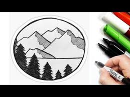 رسم منظر طبيعي سهل رسم سهل تعليم رسم منظر طبيعي سهل وجميل للمبتدئين تعلم الرسم youtube