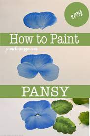 Easy How To Paint A Pansy In Acrylics Easy Flower Painting Flower Painting Simple Acrylic Paintings