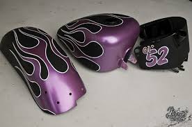 Magenta Flames Pinstriping By Mr Bram Motorcycle Paint Jobs Magenta Helmet Paint