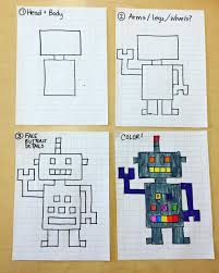 Graph Paper Sub Plan For Art The Plan Is To Make Any Kind Of Pixel Robot Show Space Invaders Art To Go Along Space Invaders Art Landscape Design Graph Paper