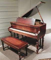 Kimball Jacobean Gothic Style Baby Grand Piano Antique Piano Shop