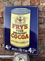 breakfast cocoa enamel advertising ...