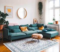 Altbau Wohnzimmer Mit Ikea Couch Soderhamn In Turkis Und Orange Petrol Farbschema Ikealivingroom Stuedesign Hus Innredning Stue Innredning