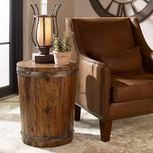 Uttermost Ceylon 19 W Weathered Walnut Barrel Accent Table 78d14 Lamps Plus In 2020 Wine Barrel End Table Rustic Side Table Wine Barrel Table