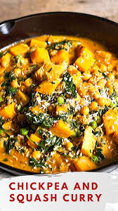 Chickpea And Butternut Squash Curry In 2020 Vegetable Curry Recipes Healthy Butternut Squash Chicken And Butternut Squash