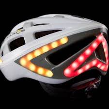 White Prototype Of The The White Prototype Of The Lumos Bicycle Helmet With Brake Light And Indicator Illuminated Bike Helmet Helmet Bicycle Helmet
