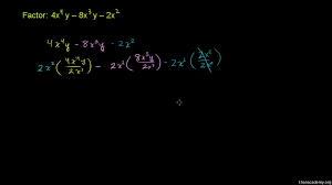 Factorizing consists in expressing a polynomial as a product, so it can be it's canonical form. Factoring Polynomials How To Find Common Factor Video Khan Academy
