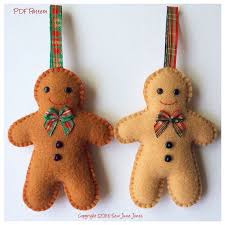 Felt Gingerbread Man Pdf Sewing Pattern Instant Download Etsy Felt Christmas Ornaments Felt Ornaments Patterns Felt Christmas