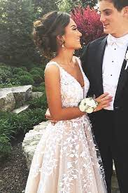 Elegant V Neck Champagne Tulle Appliques Formal Prom Dress Champagne Beads Wedding Dress B Fotos Vestidos De Novia Vestidos De Novia Champan Vestidos De Novia