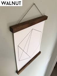 Magnetic Poster Hanger Wood Poster Hanger Wall Hanging Hanging Frames Poster Hanger Frame Decor