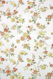 Vintage seamless pattern with pink roses on blue. Retro Vintage Wallpaper Flowers Love The Orange And Yellow Colors This Floral Wallpaper Is Fr Vintage Wallpaper Patterns Wallpapers Vintage Vintage Wallpaper