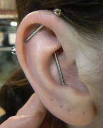 Vertical And Horizontal Industrial Piercings Done At Leominster Ink 22r Main St Leominster Ma 01453 978 751 8361
