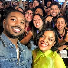 Hey, who feels like looking at gorgeous, charismatic people riding a wave of success and feeling really great about themselves? Daily Tessa Thompson Michael B Jordan And Tessa Thompson Pose With