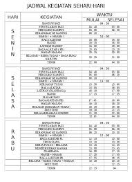 Check spelling or type a new query. Jadwal Kegiatan Sehari Hari 1