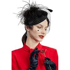 BABEYOND Fascinator Hat Veil Feather Fascinators Hair Clip Tea Party  Pillbox Derby Hat Fascinator Bridal Wedding Veil, K-red, One size : Buy  Online at Best Price in KSA