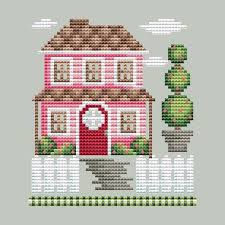 Farmhouse style cross stitch alphabet patterns on christmas stockings. Shannon Christine Farm House Cross Stitch Pattern Rose Farm Collection 2 Anabella S