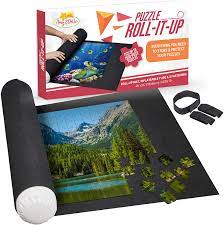 You can make your own puzzle mat in just a few minutes that will cost you less anywhere from $2 to $6. Amazon Com Large Puzzle Roll Up Mat Store And Transport Jigsaw Puzzles Up To 1500 Pieces 46 X 26 Felt Mat Inflatable Tube And 3 Elastic Fasteners New Improved Design
