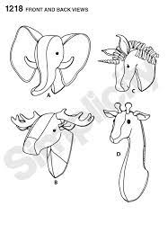 Plush Stuffed Animal Heads Animal Heads Sewing Stuffed Animals Fabric Animals