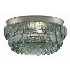 Find glass disc from a vast selection of lighting. Currey Braithwell 2 Light Flush Mount Ceiling Fixture In Recycled Glass And A Silver Leaf Finish Concord Lamp And Shade