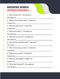 Excellent Ppt To Learn And Teach Reported Speech Chart And Worksheets Key