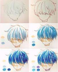 For more on perspective drawing you can see: Blue Hair Step By Step Drawing Tutorial Anime Sketch Drawing Anime Tutorial Drawing Tutorial Anime Anime Tutorial