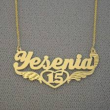 Maybe you would like to learn more about one of these? Amazon Com 14k Gold Name Necklace Personalized Quinceanera Gift Custom Made Nameplate Charm Handmade Products