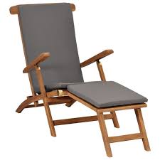 Suchst du nach chaise longue? Chaise Longue Avec Coussin Gris Fonce Bois De Teck Solide Vidaxl Leroy Merlin