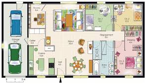 Plans de maison aménagée sur 2 étages, avec garage. Modele De Plan De Maison Plain Pied Avec 3 Chambres Et Garage 2 Voitures Plans De Maison A Construire Maison Toit Terrasse Plan Maison 3 Chambres Plan Maison